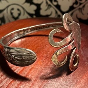 Artisan extra plate silver VTG cuff bracelet bangle hand-forged